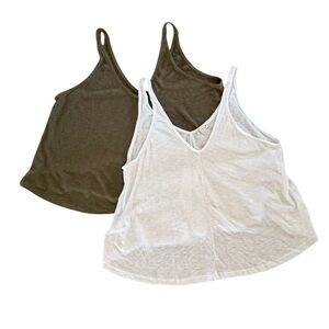 Free people intimately Dani ribbed tank tops (2) Size Small White Green